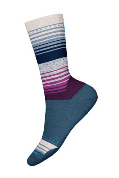 Smartwool - Women's Everyday Stitch Stripe Crew Socks: Twilight Blue