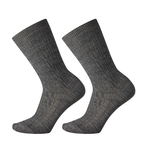 Smartwool Women's Everyday Cable Crew 2 Pack: Medium Gray