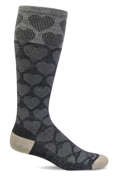 Sockwell Women's Moderate Compression Sock: Heart Throb Charcoal