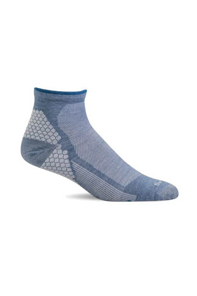Women's Sockwell Socks: Plantar Sport Quarter Bluestone