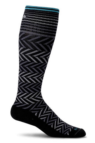 Women's Chevron Sockwell Socks: Black/Grey