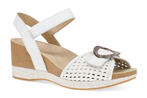 Dansko Stella: White Woven Wedge