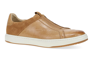 Dansko Jenn: Tan Milled Burnished Sneaker