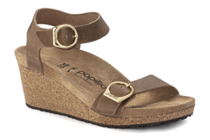 Birkenstock Soley Ring-Buckle Oiled Leather: Cognac
