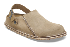 Birkenstock Lutry Premium Suede Leather: Gray Taupe