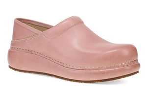 Dansko Platform Pro: Coral Leather Clog