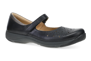 Dansko Stacy: Black Waxy Burnished Mary Jane