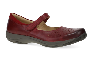 Dansko Stacy: Red Waxy Burnished Mary Jane