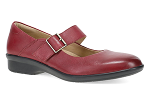Dansko Collette: Red Burnished Nubuck Mary Jane (Wide)