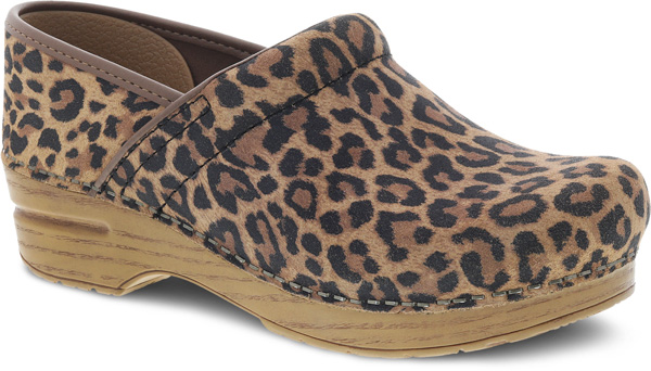 Dansko Professional Clog: Leopard Suede