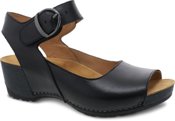 Dansko Tiana: Black Burnished Calf