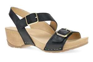Dansko Trinity: Black Burnished Nubuck Sandal