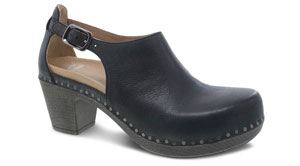 Dansko Sassy: Black Milled Burnished