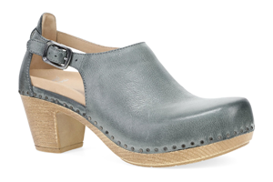 Dansko Sassy: Slate Milled Burnished Heel