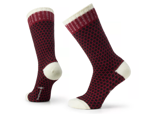 Smartwool Everyday Popcorn Polka Dot Full Cushion Crew Socks: Tibetan Red