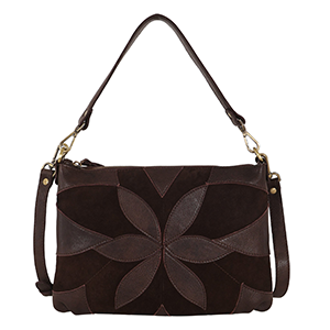 Latico Stevie Suede Leather Crossbody Bag: Chocolate