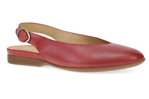 Dansko Lea: Red Burnished Nappa Flat