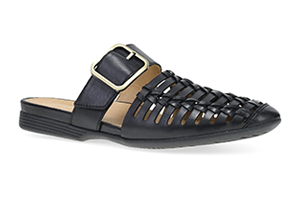 Dansko Leilani: Black Burnished Nappa Mule