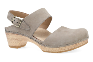 Dansko Lucia: Taupe Milled Nubuck Mary Jane