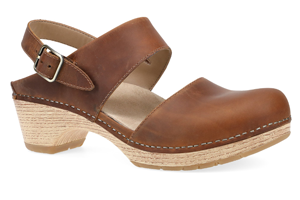 Dansko Lucia: Tan Milled Nubuck Mary Jane