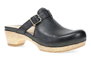 Dansko Leandra: Black Leather Mule