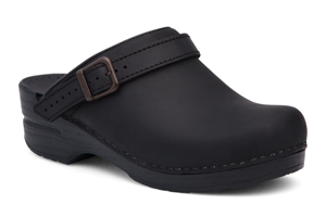 Dansko Ingrid: Black Oiled Mule