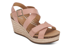 Aetrex Anna Arch Support Wedge: Rose