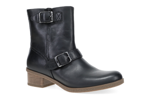 Dansko Delphine Black Waterproof Burnished Boot