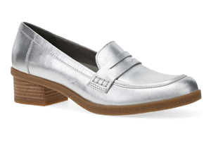 Dansko Danica: Silver Metallic Loafer
