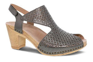 Dansko Teagan: Gunmetal Metallic Sandal