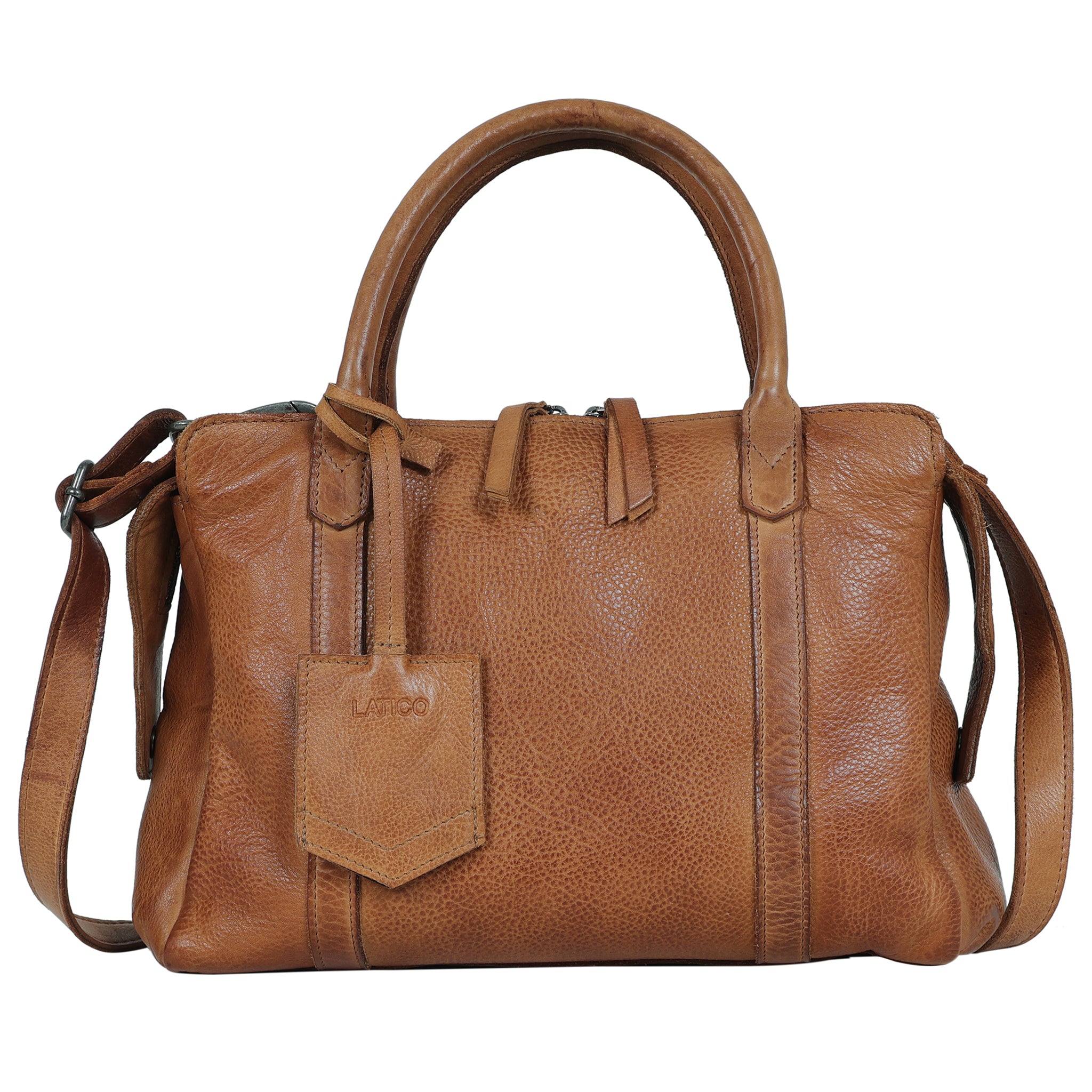 James Leather Crossbody Bag: Cognac