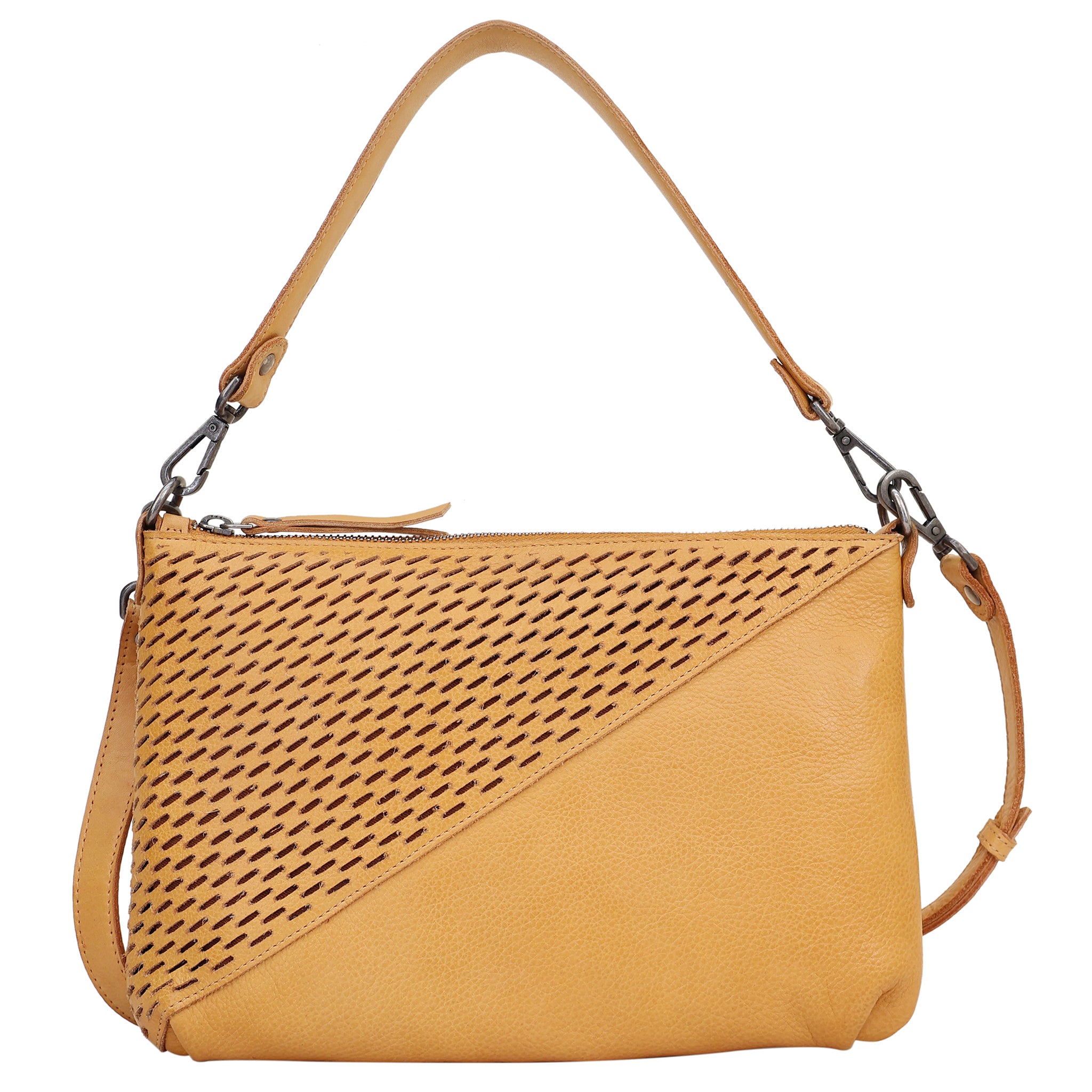 Latico Stevie Laser Leather Crossbody Bag: Camel