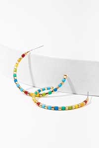 Golden Rainbow Hoop Earrings