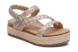 Aetrex Julia Arch Support Platform Sandal - Platinum