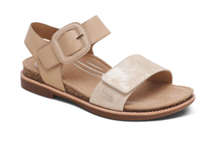 Aetrex Claire Quarter Strap Sandal - Champagne