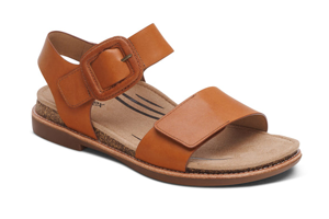 Aetrex Claire Quarter Strap Sandal - Cognac