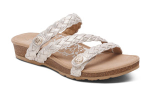Aetrex Josie Braided Slide - Taupe