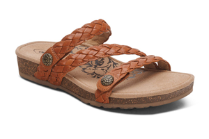 Aetrex Josie Braided Slide - Ginger