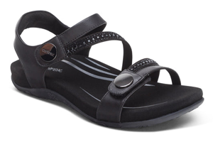 Aetrex Jess Sandal: Black Sparkle