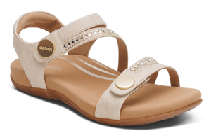 Aetrex Jess Sandal: Champagne Sparkle