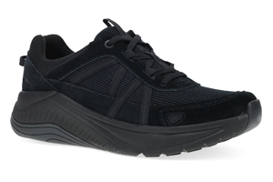 Dansko Poppy: Black/Black Suede Sneaker