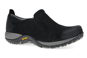 Dansko Pippy: Black Waterproof Burnished Suede Sneaker
