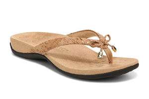 Vionic Bella Toe-Post Sandal: Gold Cork