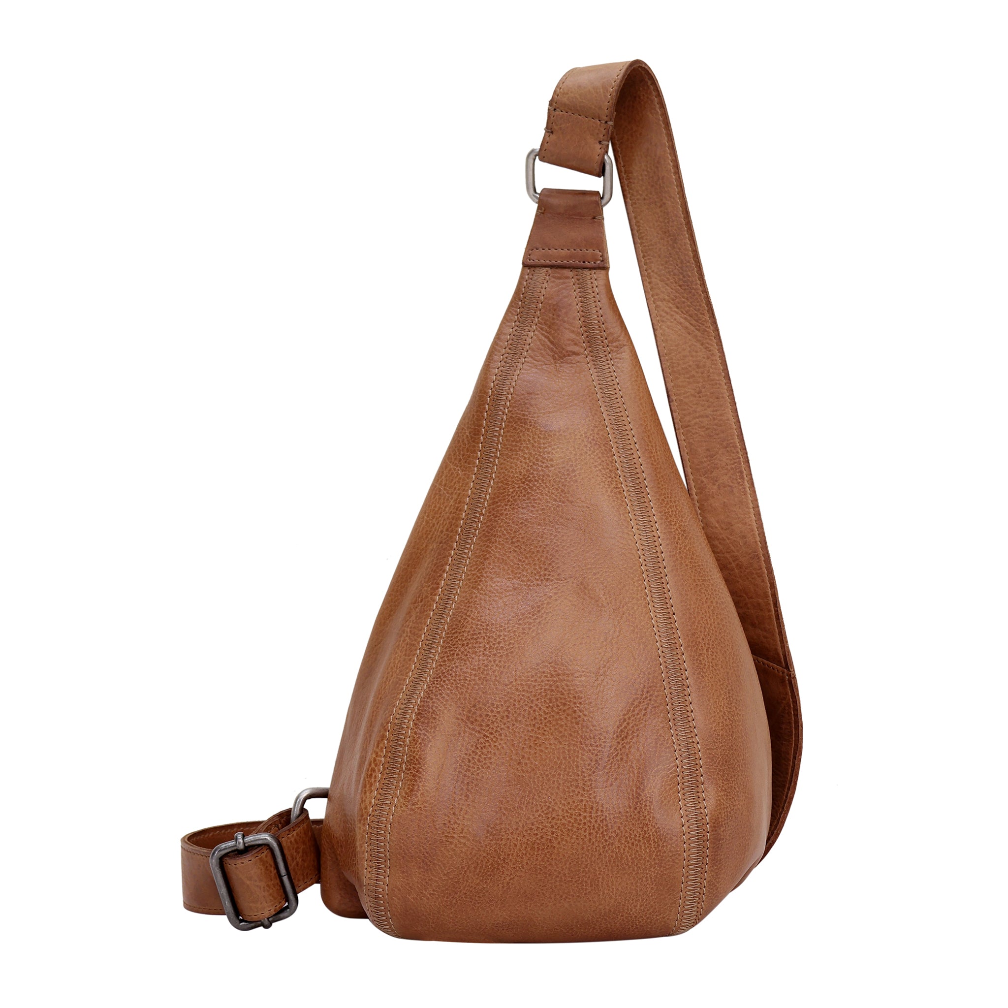 Latico Leather Hippie Sling Bag (Sm): Cognac