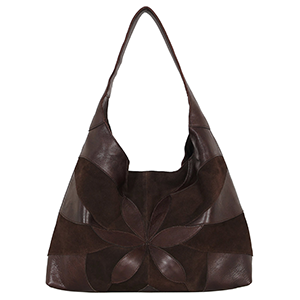 Latico Petite Lindsey Suede Leather Shoulder Bag: Chocolate