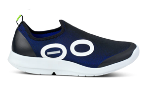 OOFOS Men's OOMG Sport Low Shoe: White & Navy