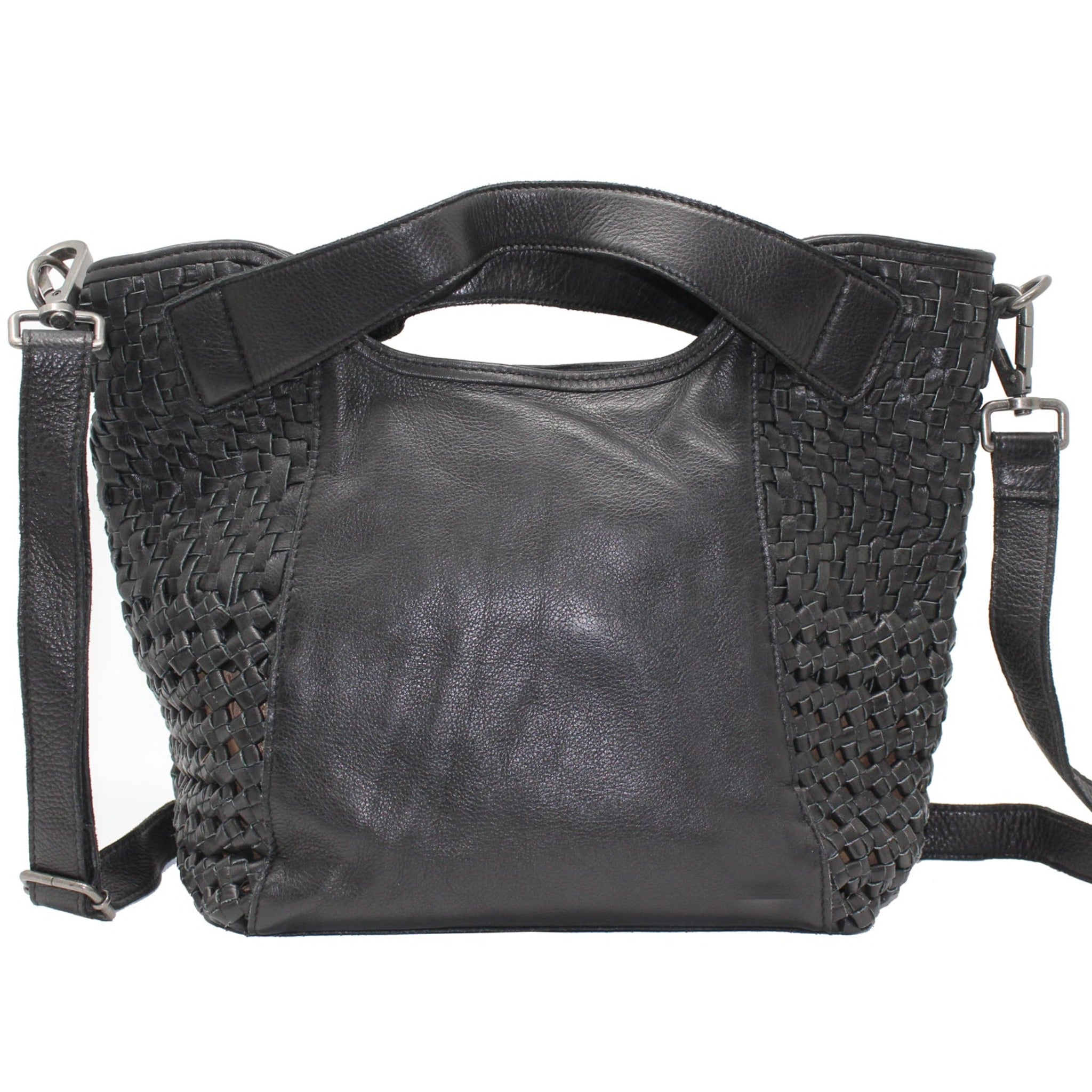 Latico Theo Leather Crossbody Bag: Black