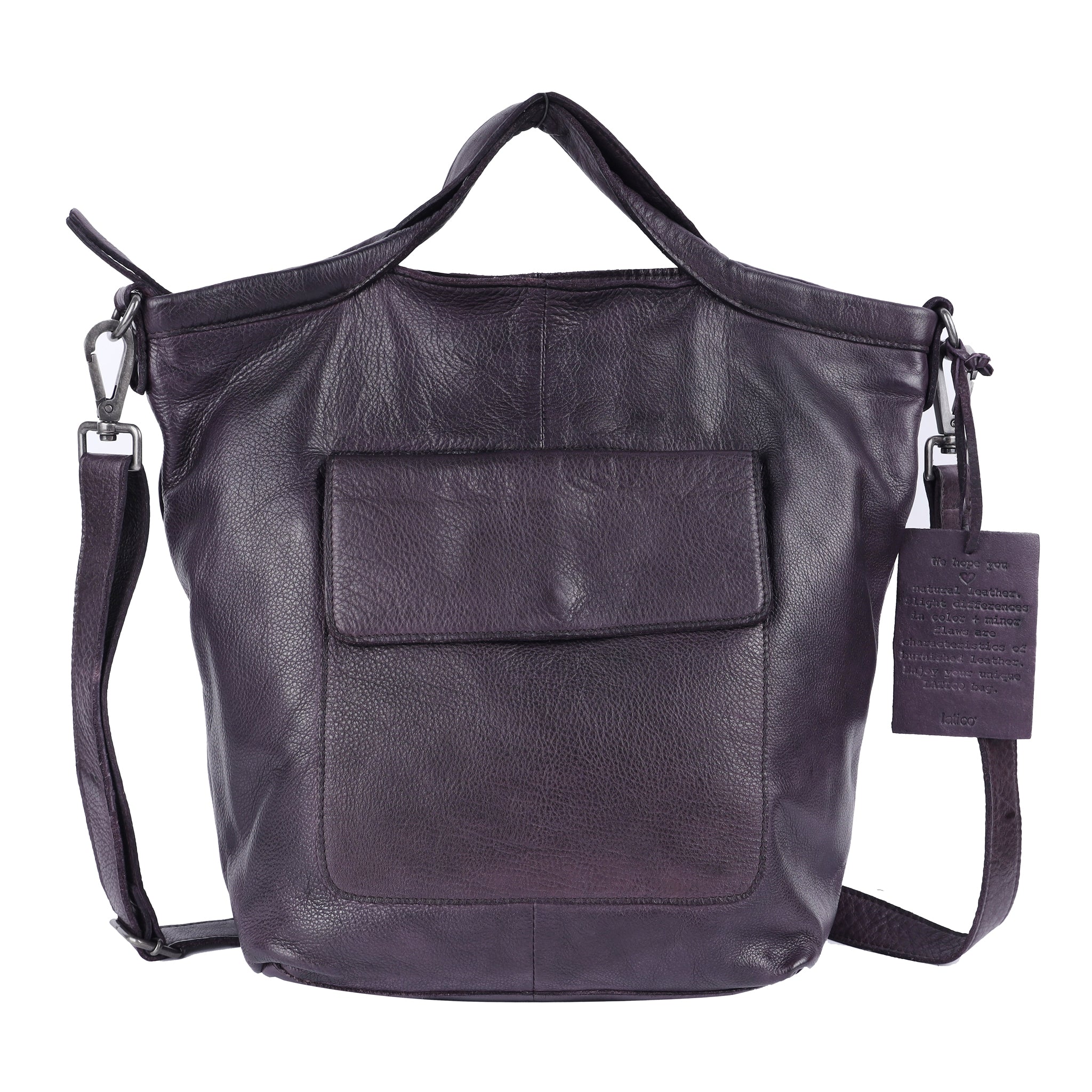 Latico Bianca Leather Crossbody Bag: Eggplant
