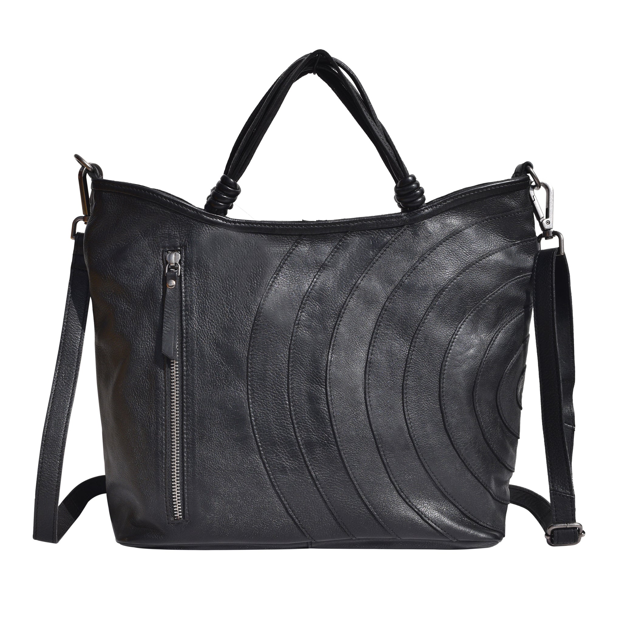 Latico Joplin Leather Crossbody Bag: Black