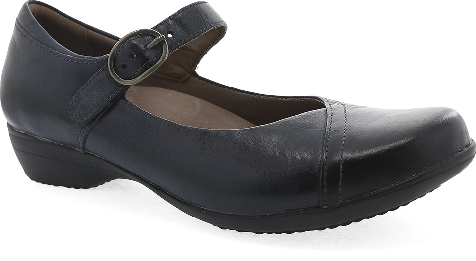 Dansko Fawna Mary Janes Navy Burnished Calf